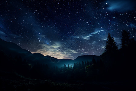 星空下的夜晚奇观图片