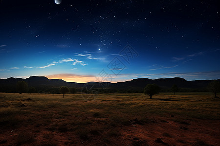 夜晚星空的美丽景观图片