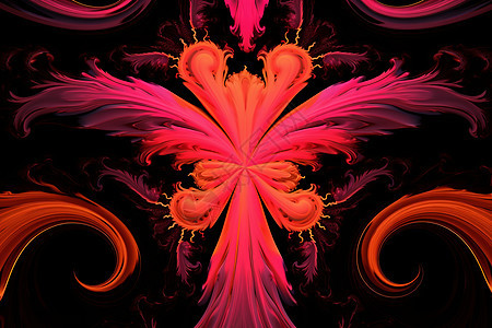 抽象魔幻的红色花纹背景图片
