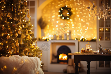 圣诞节温馨的室内装饰图片