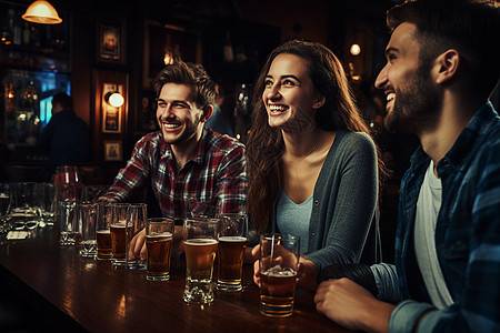 酒吧聚会的年轻人背景图片