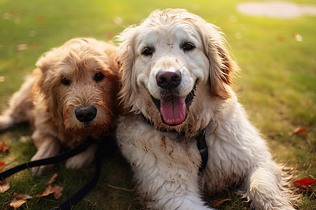 可爱的两只狗狗图片