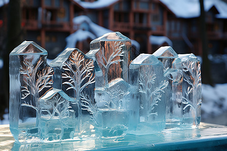 美丽的冰雕艺术背景图片