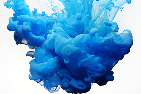 水中漂浮的蓝色液体图片