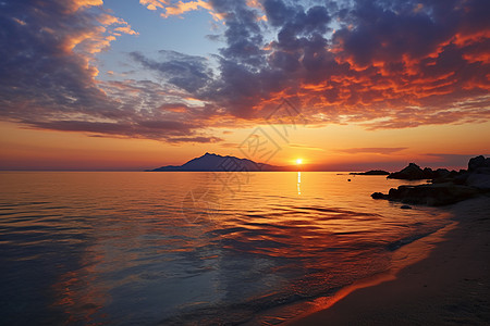 海边的夕阳风景图片