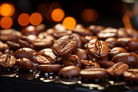 成熟的咖啡豆背景图片