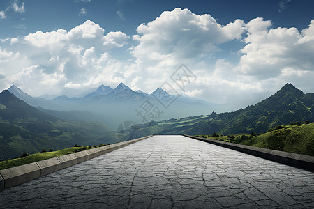 山脉中蜿蜒的道路背景图片