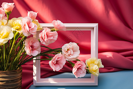花瓶旁的相框图片