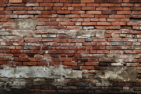 水泥粗糙的红砖墙背景图片