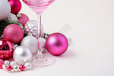 粉色白色的节日装饰物图片