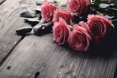 漂亮的粉色玫瑰花束图片