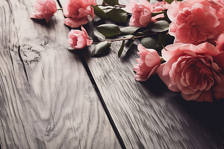 美丽的粉色玫瑰花束图片