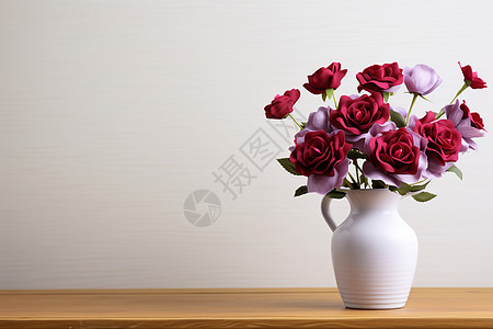 桌子上的美丽花束图片