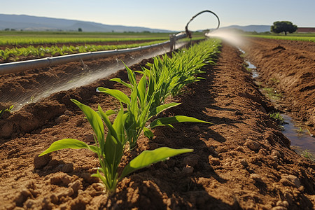 田地里的灌溉设备图片