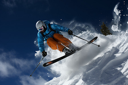 越野滑雪运动高清图片