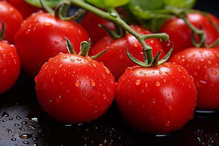 黑色背景蔬菜一组番茄背景