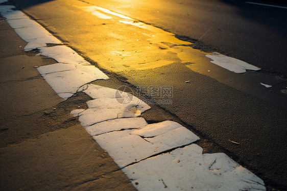 光影斑驳的城市道路图片