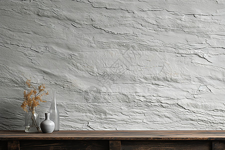 复古石膏墙壁下的桌子背景图片