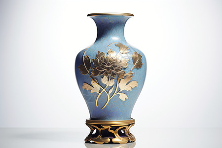 蓝花琉璃花瓶图片