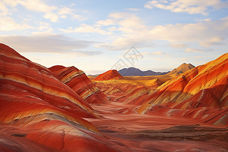 戈壁上的彩色山岩图片