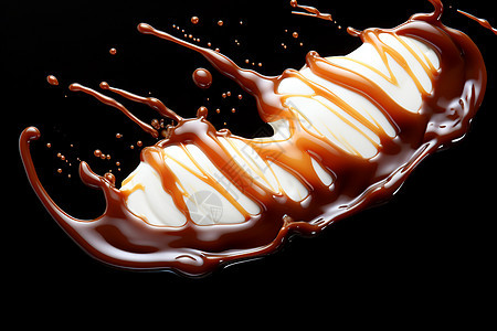 冰淇淋上的巧克力酱图片