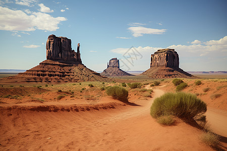 沙漠中的风化岩图片