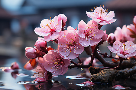 一束粉色花朵背景图片