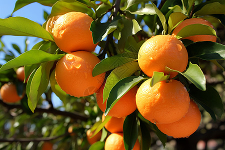 果园的橙子植物橙子树高清图片