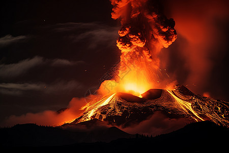 火山喷发的岩浆图片