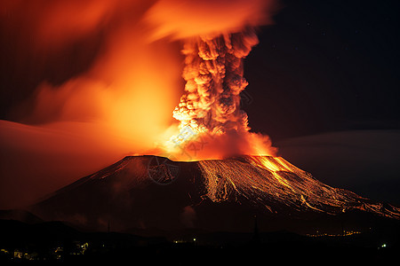 火山喷发图片