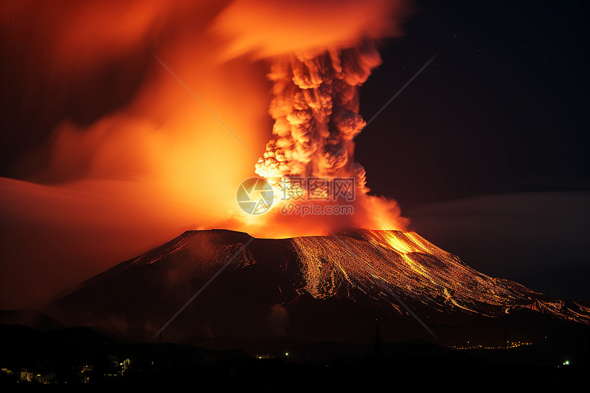 火山喷发图片