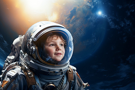 太空探险少年图片