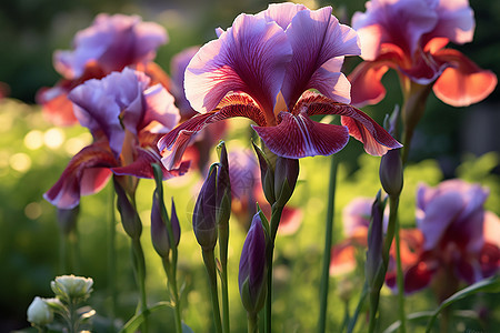 紫色鲜花的花园图片