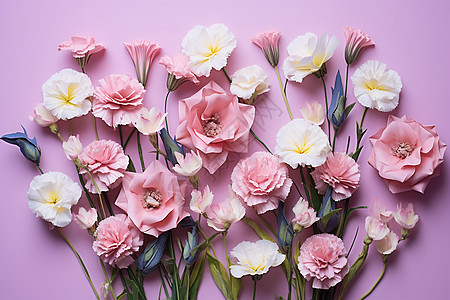 浪漫的粉色花束图片