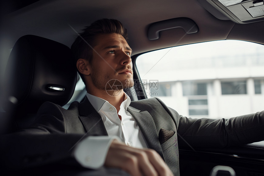 汽车里的商务男士图片