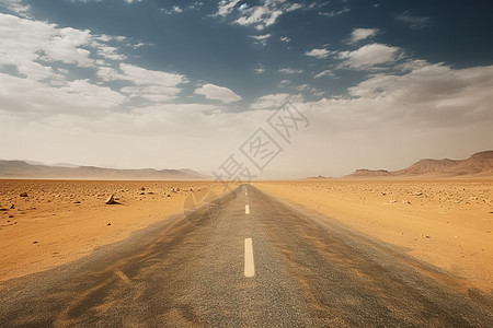 黄色的沙漠之路背景图片
