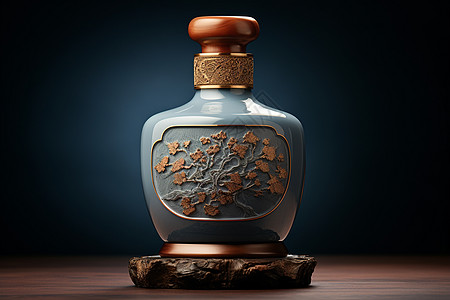 青瓷雕花酒瓶图片