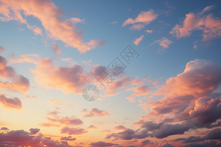 夕阳云海日暮时分的晚霞背景