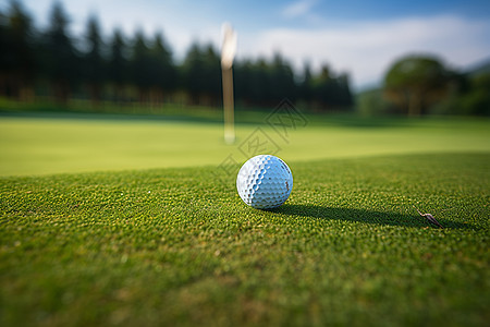 绿色草坪上的高尔夫球图片