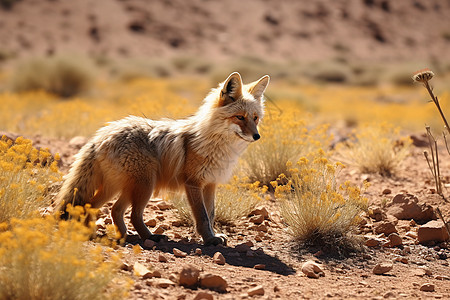 荒漠里的狐狸图片