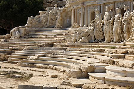 雄伟的希腊石像群图片