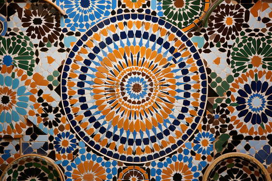 摩洛哥风格的彩色墙面图片
