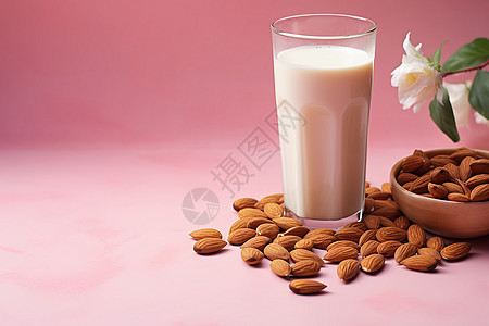 营养丰富的杏仁牛奶图片