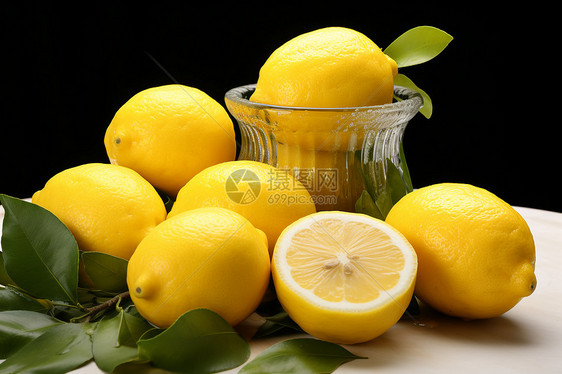 清新多汁的黄色柠檬图片