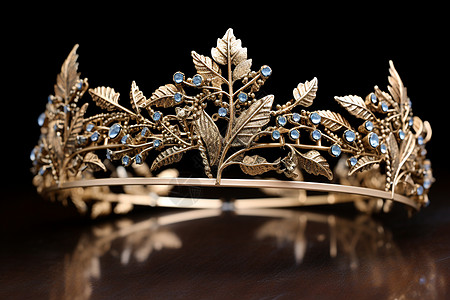 珠宝镶嵌的金色王冠背景图片