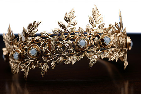 珠宝装饰的金色王冠首饰图片