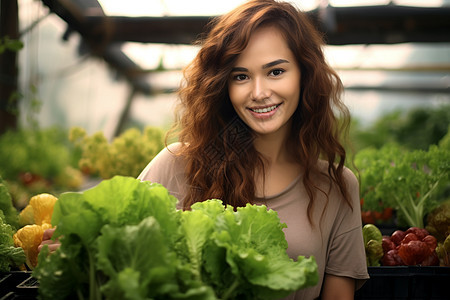 大理蔬菜的少女图片