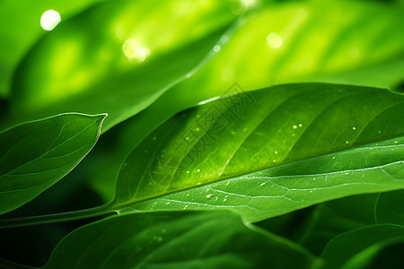 夏季茂盛的植物叶子图片