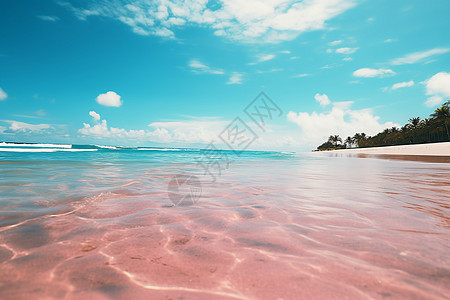 粉色海夏季海面上的波纹背景