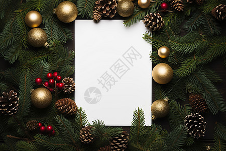 圣诞节主题的空白贺卡背景图片